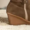 Botas botas de neve feminino sapatos de inverno sapatos de algodão quente joelho de inverno de inverno altos mulheres saltos de cunha botas mais tamanho 42 bota feminina