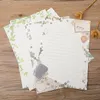 Confezione regalo 8 pezzi di carta da lettere in stile fresco per buste Blocchi da lettera Kawaii Note per messaggi Forniture per feste di matrimonio Cancelleria per ufficio scolastico