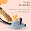 Electric Mice Cat Toys Interactive Random Walking Simulation Mouse Pet Cat Plush Toy Vibration Sensor Kitten Cats Teaser Toys 240309