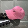 Rosa Urlaubs-Visierkappe für Herren und Damen, Ballkappen, Designer-Dreieck-Abzeichen, Casquette für Unisex