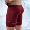 Cuecas masculinas respirável briefs shorts longos calcinha masculina verão esporte roupa interior alta elasticidade seda gelo para secagem rápida magro