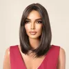 Synthetic Wigs Short Pixie Cut Wigs Dark Brown Natural Hair Layered Straight Synthetic Wig for Black Women High Temperature Daily Cosplay Use 240328 240327