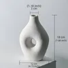 Vases Nordic Creative White Porcelain Flower Vase Ceramic Donut Hollow Dry Arrangement For Living Room Decoration