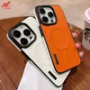 Cell Phone Cases Two tone leather Magsafe case for iPhone 12 13 15 Pro J240318