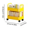 Kitchen Storage Rolling Cart Utility Organizer Movable Shelf Floor Mounted Bookshelf With Wheel Mobile Rack Trolley