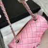 WOC Silver Ball Chain Bag Fashion Womens Counter Bag Leather Diamond Gold Hardware Metal Buckle Luxury Luxury Handbag Card Card Chain Crossbody Bag Bags 20cm