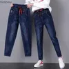 Women's Jeans Baggy Velvet Lined Jeans Harem Pants Mom Winter Warm High Waist Vaqueros Trousers Oversize 38 Plush Thicken Lace Up Denim BroekC24318