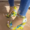 Sandali da donna sexy da donna zeppe piattaforma sandali ragazze design scarpe da festa per donne tacchi alti caviglia alla caviglia sandali a punta