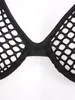 Womens Lingerie Hollow Out Mesh Crop Top Femme See-Through Clubwear O Ring Justerbara remmar Fishnet BRALETTE VEST TANK TOP240318