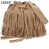 Umhängetaschen 2024 Retro Faux Wildleder Fringe Frauen Messenger Tote Handtasche Quaste Handtaschen Umhängetasche Bolsa Feminina