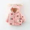 Donsjas 1-3 jaar Kawaii Born Baby Meisjes Winterjas Dik Plus Fluwelen Capuchon Peuterjassen Voor Kinderen Kinderoutdoorkleding