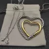 Designer Dy Heart Pendant 925 Sterling Silver Necklace For Women Man Popular i Europe America Couples Retro Madison Chain Gold With Box Dy Necklace Jewelry Gifts 782