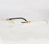 Przezroczyste szklane ramki dla mężczyzn Akcesoria Losowe naturalne rogu Buffalo Carter Gold Transparent okulary Frame4305557
