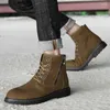 Bottes hiver grande taille hommes chaussures hommes en cuir véritable chaud neige décontracté moto Botas