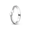 Anillos de racimo 925 estrellas de tiro de plata esterlina anillo brillante para las mujeres fiesta de cumpleaños regalo de joyería de moda