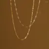 Chaînes INS Style 18K plaqué or en acier inoxydable Texture ovale chaîne collier pour femmes imperméable empilable bijoux cadeau