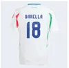 2024 Italys 125 års jubileum Soccer Jerseys Player Version Maglie Da Calcio Totti Verratti Chiesa Italia 23 24 Fotbollskjortor Män Set Kids Kit Uniform