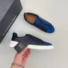 2024 Nya designerklänningskor Mens Zegna Lace-up Business Casual Social Wedding Party Quality Läder Lätt kunkiga Sneakers Formella tränare