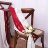 10 pçs chiffon cadeira faixas decoração de casamento 16x275cm longo para decorações do corredor festa banquete evento chá de bebê 240307