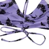 Costumi da bagno da donna Sexy stampati in due pezzi Bikini Set da donna Cinghie Moda posteriore con coulisse Reggiseno e perizoma Costume da bagno brasiliano Biquini