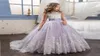 2020 Princesse Lilas Petite Mariée Longue Robe De Concours pour Les Filles Glitz Puffy Tulle Robe De Bal Enfants Robe De Graduation Robe62690712606093