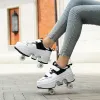 Chaussures Déformant Skate à rouleaux avec 4 roues Chaussures Runaway Parkour 4 roues patins baskets Déformation Chaussures pour les femmes pour adultes pour les femmes