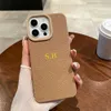 携帯電話ケース豪華なパーソナライズされたイニシャル電話ケースiPhone 15 15 13 Pro Max 12 13 Mini 11ショック吸収バンパーカバーJ240318