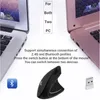 Bluetooth pionowe ładowce myszy 24G bezprzewodowe ergonomiczne małę optyczną lewą prawą rękę myszy 1600 dpi dla laptopa PC PC Mac Prezent 240309