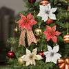 Dekorative Blumen 20 Stück Glitzer Künstliche Weihnachten Hochzeit Baum Kränze Ornament Innendekorationen für