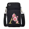 Çanta cep telefonu 26 İngilizce Alfabe Çiçeği Kadın Haberci Asma Boyun Para Çantası Retro Moda Çantası Crossbody