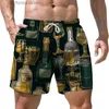 Men's Shorts Summer Mens Beach Shorts 3D Printed Food Drinks Graphic Loose Casual Short Pants Oversized Holiday Surfing Board Shorts For Men Y240320