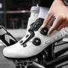 Skor Black Road Cycling Shoes Men Professional Cleats Shoes Outdoor SPD Bike Sneakers Selflocking Road Bicycle Sneakers Big Size 48