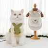 Trajes de gato camisas pequeno cão menina vestido fruta esquilo padrão saia camisa para animais de estimação roupas acessórios presente perfeito