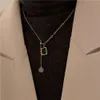 Girassol francês personalizado titânio aço colar feminino design sentido 18k ouro lã roupas corrente versátil alta mulher