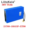 Liitokala 36V Triangle de bricolage personnalisé 75AH 21700 5000mAH 10S15P Batterie de vélo électrique 36V 1000W Batterie au lithium intégrée 30A BMS MOTEUR DE VOILLES ÉLECTRIQUES