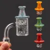 Newest 25mm Beveled edge quartz banger with spinning carb cap 10mm 14mm 18mm Male Female Domeless Nail 4mm banger for dab rig bong 11 LL