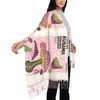 Schals Yayoi Kusama Schal Frauen Pilz Zubehör Große mit Quaste Winter Vintage Schals Wrpas Warmes Design Bufanda Mujer