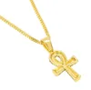 Egyptian Ankh key pendant with diamond hip hop necklace for men and women