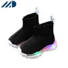 HBP Non-Brand New Fashion Children Mesh Led Luminous Socks Shoes Boys Running Breathable Sneakers Girls Light Up Casual Shoes