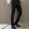 Kostuums voor heren Zwarte pantalon met satijnen streep aan de zijkant, één stuk Slim Fit Formele broek voor bruiloften en avondevenementen 2024
