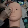 Casquettes de Mannequin à tête plate en Silicone, Extensions de faux cils, modèle de maquillage, entraînement au Massage, tête factice