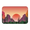 Mattor Anti-Slip Rug Doormat Bath Mat Sunset Cactus golvmatta entrédörrdekorativ