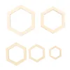 Decoración de fiesta Piezas de madera hexagonales Multiusos 5 tamaños Seguro Inodoro Luz Recortes duraderos para hacer tarjetas