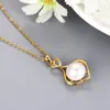Pendant Necklaces Natural Pearl 10.5mm Vintage Womens Elegant Heart Shaped Water Drop S925 Collar Necklace Jewelry Gift