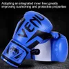 Muay Thai Competition Glove Pu Leather Sponge Boxing Training Mitts Professional Breattable For Kids Children 240318