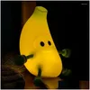 Night Lights Sile Light Funny Banana Lamp Aesthetic Table Decorations Rechargeable Dimmable Small Desk Bedroom Atmosphere Drop Deliver Dhxax