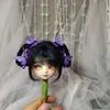 1/6 1/3 1/4 1/8 SD BJD Doll Hair Wig白い黒い髪のプリンセスドールバタフライ偽ヘアウィッグデコレーションプリンセス240304