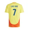 Ny 2024 Colombia James Soccer Jerseys Kids Kit 2025 Columbia National Team Football Shirt Home Away Set Camisetas Copa America D.Valoyes Arango C. Chucho Cuadrado