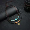 Collier pendentif pièce de monnaie personnalisé Turquoise, bijoux simples pour hommes 2nl9
