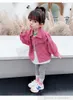 Mode meisjes roze denim jasje INS kinderen terug cartoon gat cowboy uitloper kinderen casual jas S1214